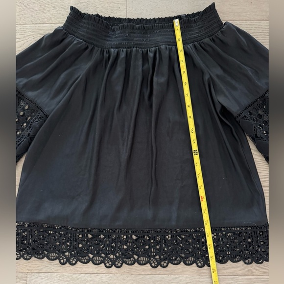 Ramy Brook Black Lace Trim Blouse size L - Picture 9 of 12
